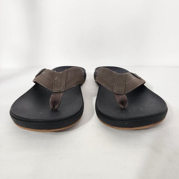 REEF Mens Cushion Spring 2.0 Flip Flop Sandals Thong Size 10 Brown Faux Leather main image 12